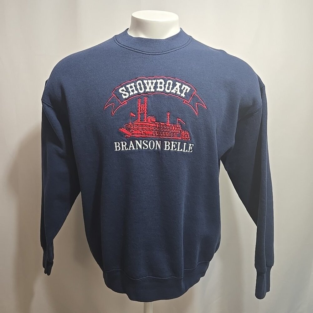 VTG Showboat Branson Belle Crew Neck Sweatshirt Adult Large Navy Blue Missouri